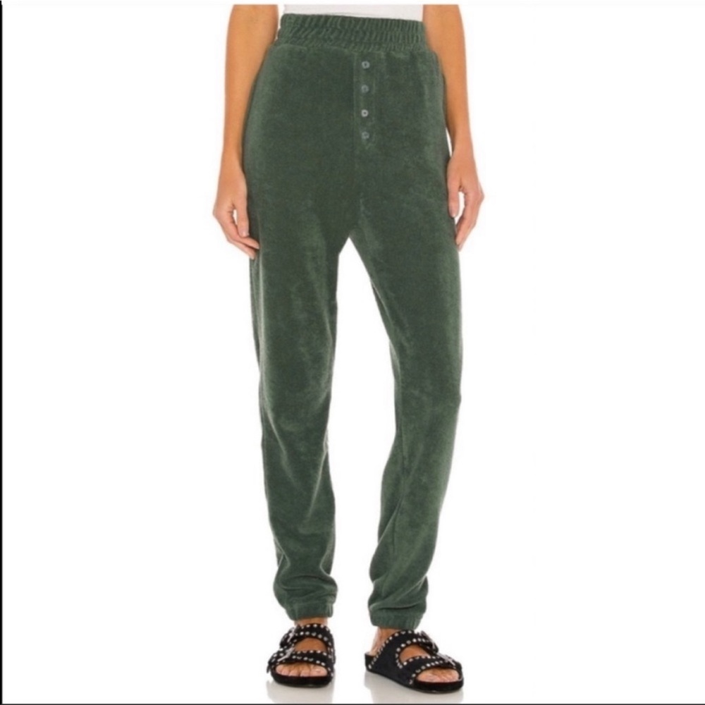 Tularosa Terrycloth Lounge Jogger Pants in Pine Green (XS)